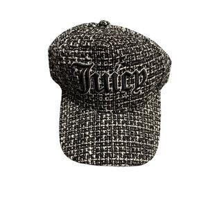 Juicy Couture Black And White Woven Baseball‎ Cap Embroidered JUICY Logo NWT